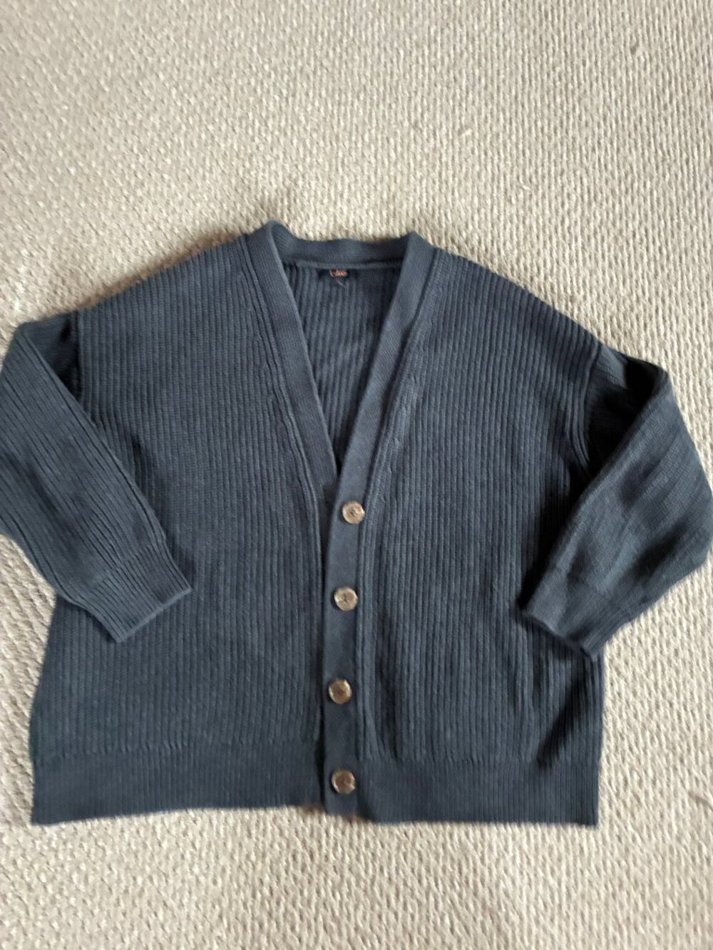 Quince 100% Organic Cotton L Oversized Boyfriend Cardigan Capsule Classic
